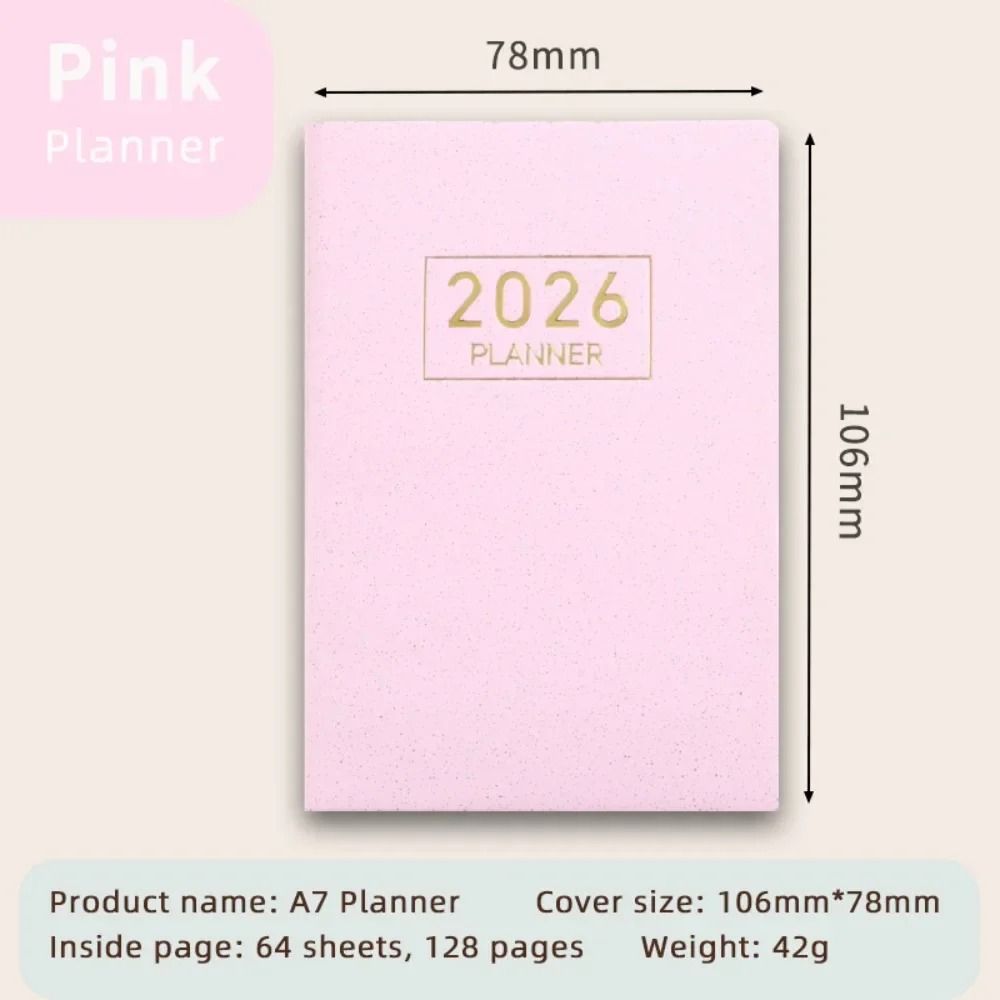 Portable A7 2026 Agenda Book Pocket Weekly Planner Pocket Calendar Appointment Diary 11