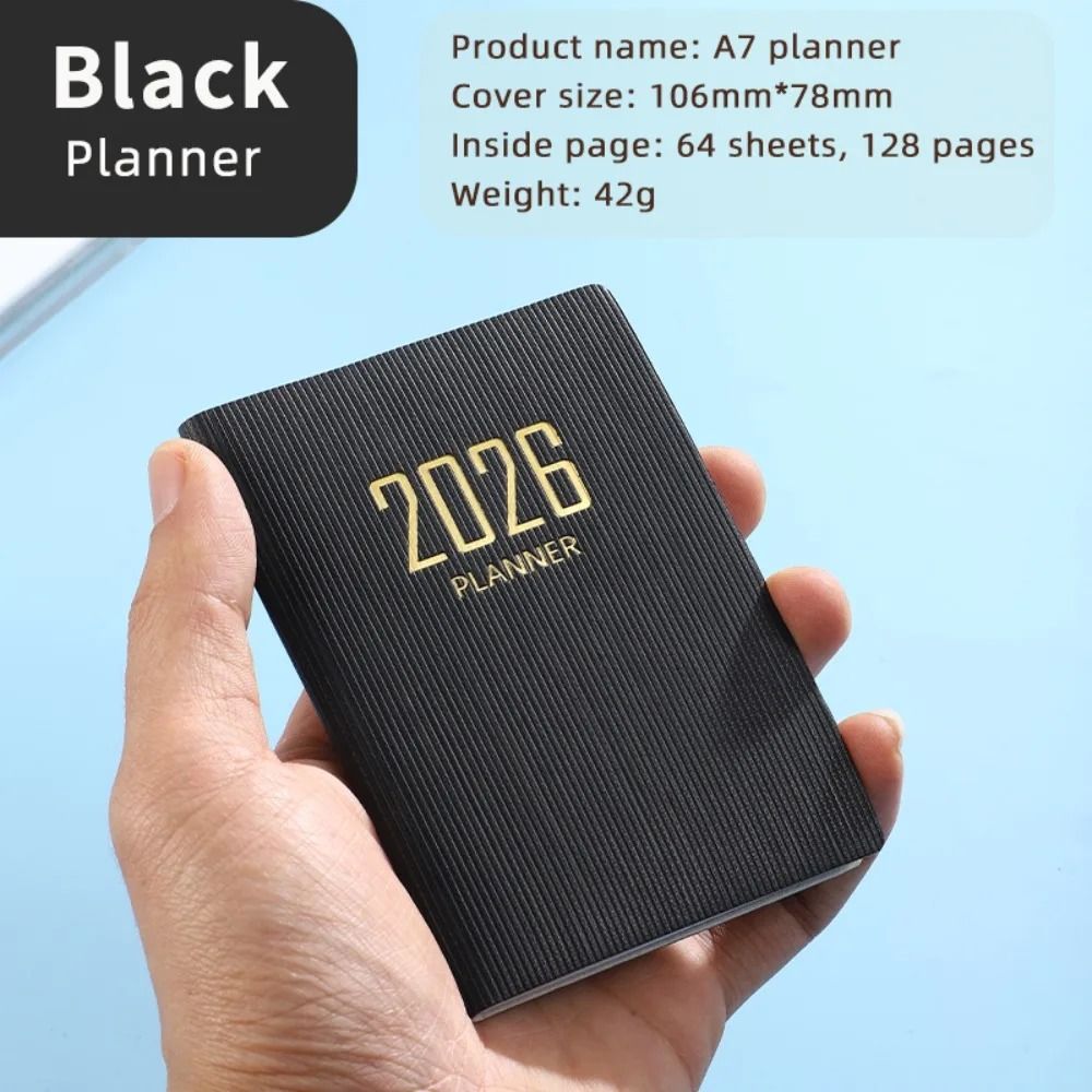 Portable A7 2026 Agenda Book Pocket Weekly Planner Pocket Calendar Appointment Diary 12