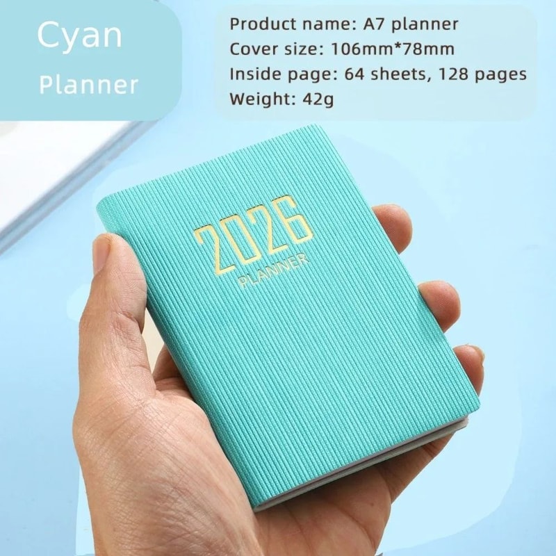 Portable A7 2026 Agenda Book Pocket Weekly Planner Pocket Calendar Appointment Diary 14
