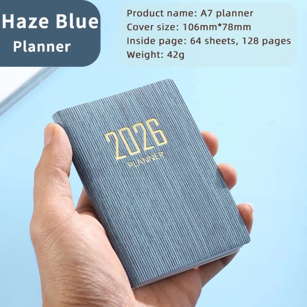 Portable A7 2026 Agenda Book Pocket Weekly Planner Pocket Calendar Appointment Diary 15