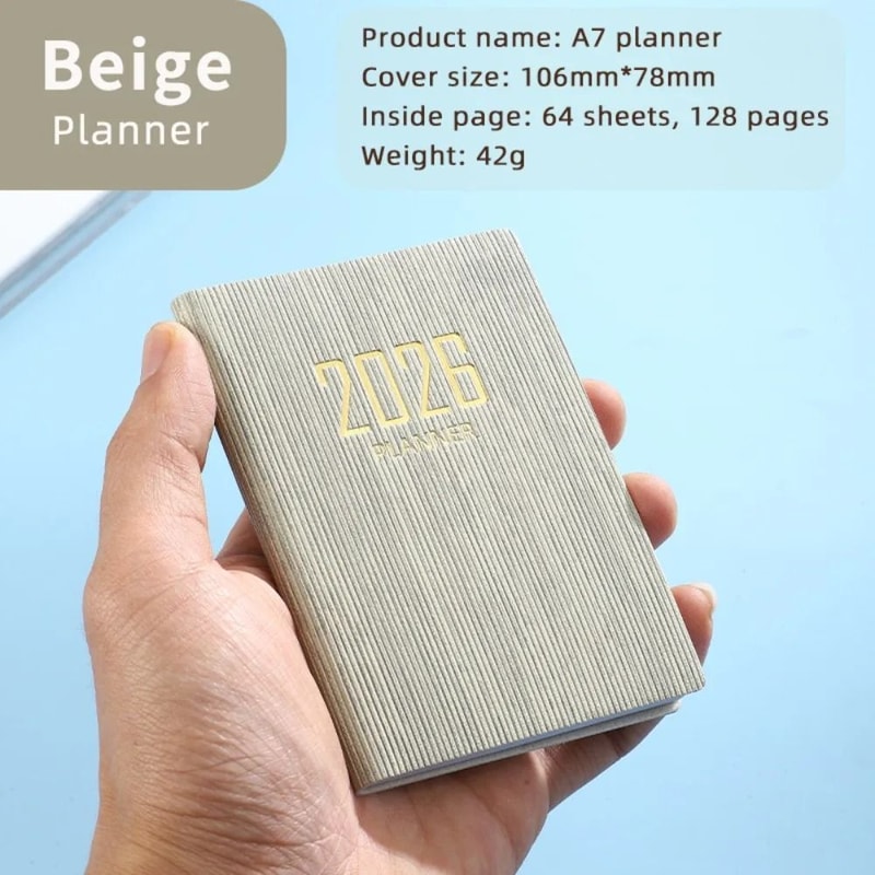 Portable A7 2026 Agenda Book Pocket Weekly Planner Pocket Calendar Appointment Diary 18