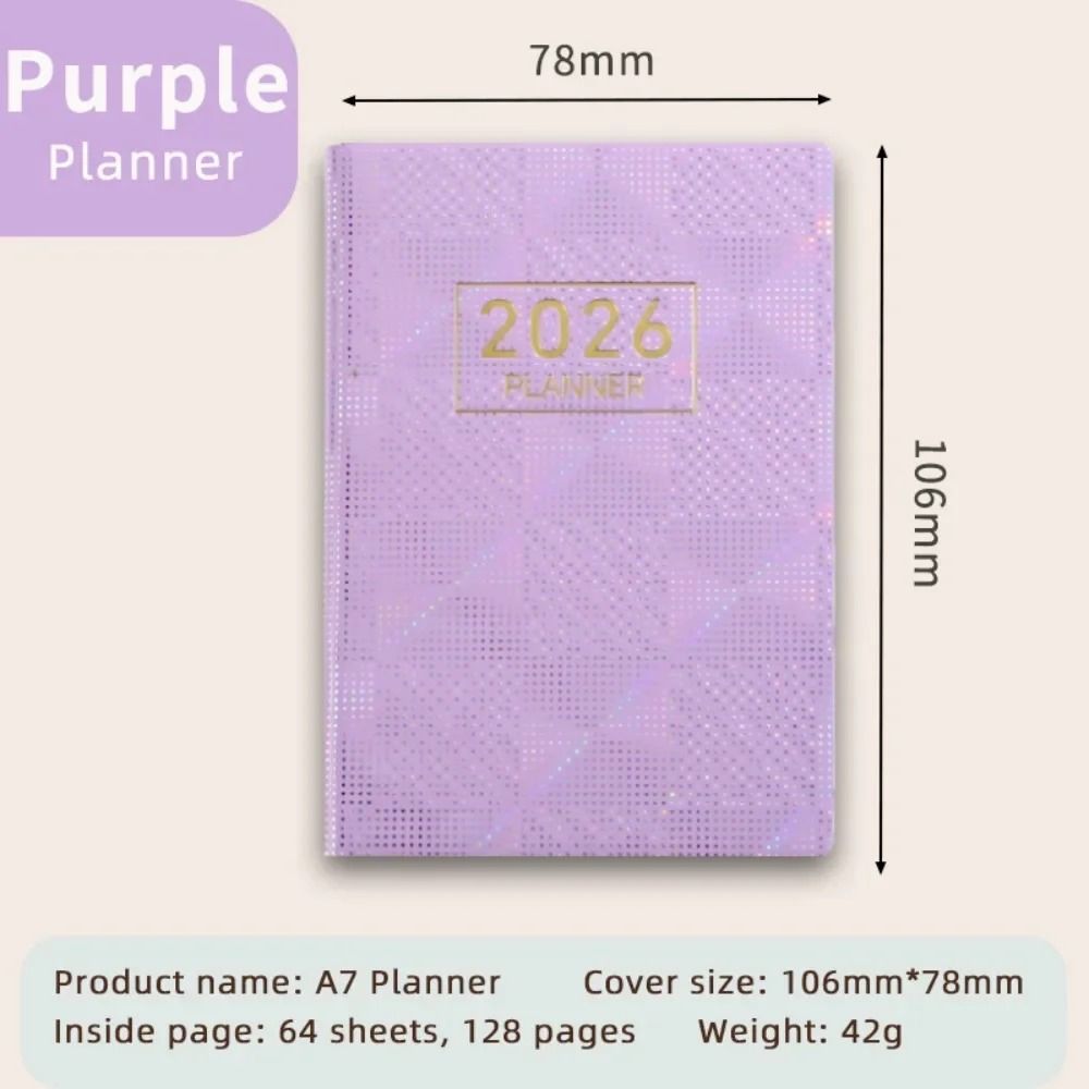 Portable A7 2026 Agenda Book Pocket Weekly Planner Pocket Calendar Appointment Diary 8