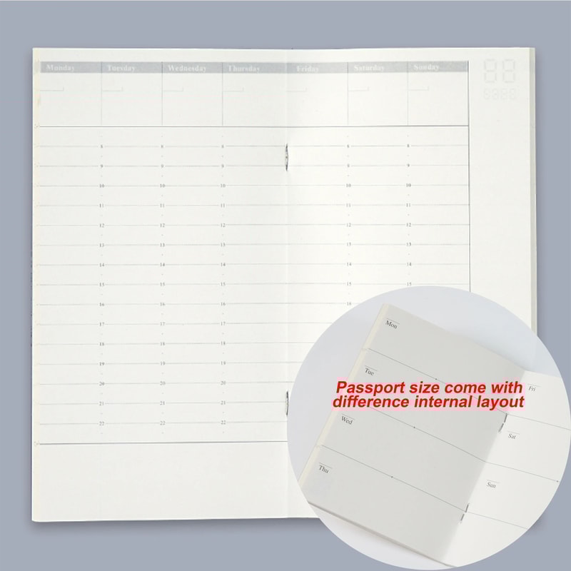 Moterm Handmade Travelers Notebook Refill Inserts Leather Journal Inner Core For Standard Passport 11