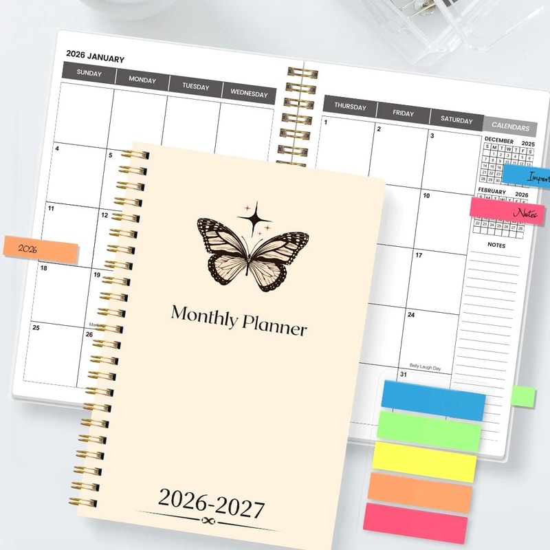 20262027 A5 Weekly Monthly Planner TwoYear Spiral Organizer With Calendar Notes For School And O 10
