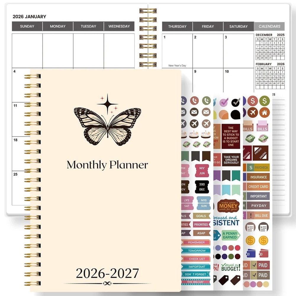 20262027 A5 Weekly Monthly Planner TwoYear Spiral Organizer With Calendar Notes For School And O 11