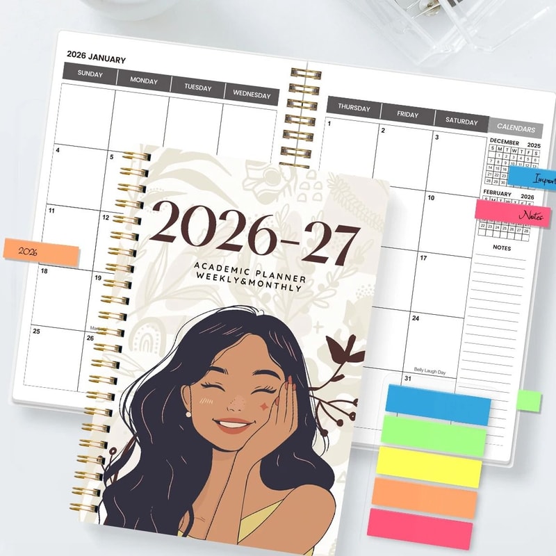 20262027 A5 Weekly Monthly Planner TwoYear Spiral Organizer With Calendar Notes For School And O 12