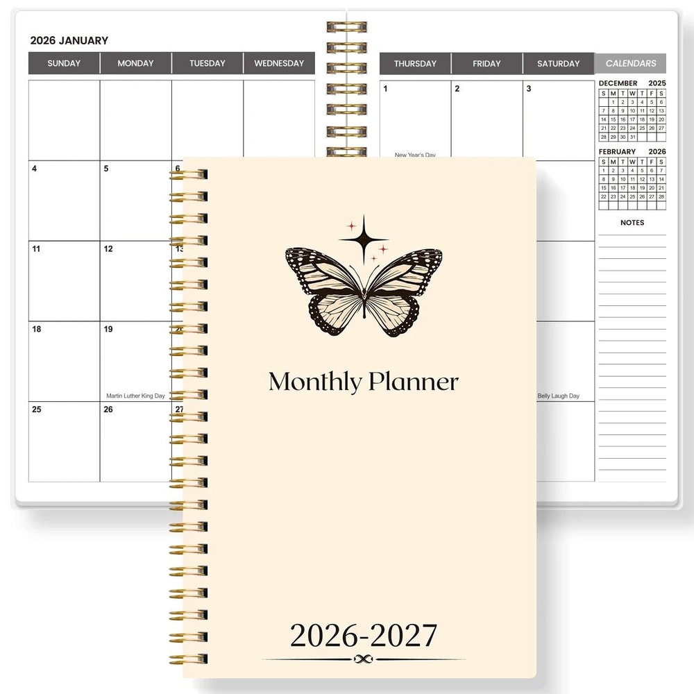 20262027 A5 Weekly Monthly Planner TwoYear Spiral Organizer With Calendar Notes For School And O 6