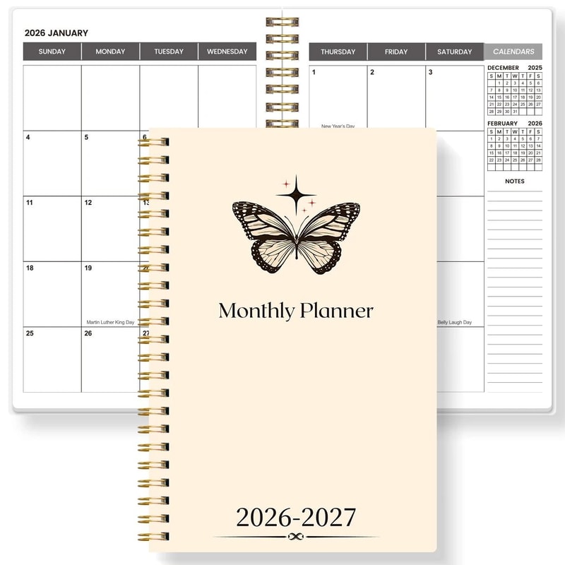 20262027 A5 Weekly Monthly Planner TwoYear Spiral Organizer With Calendar Notes For School And O 6