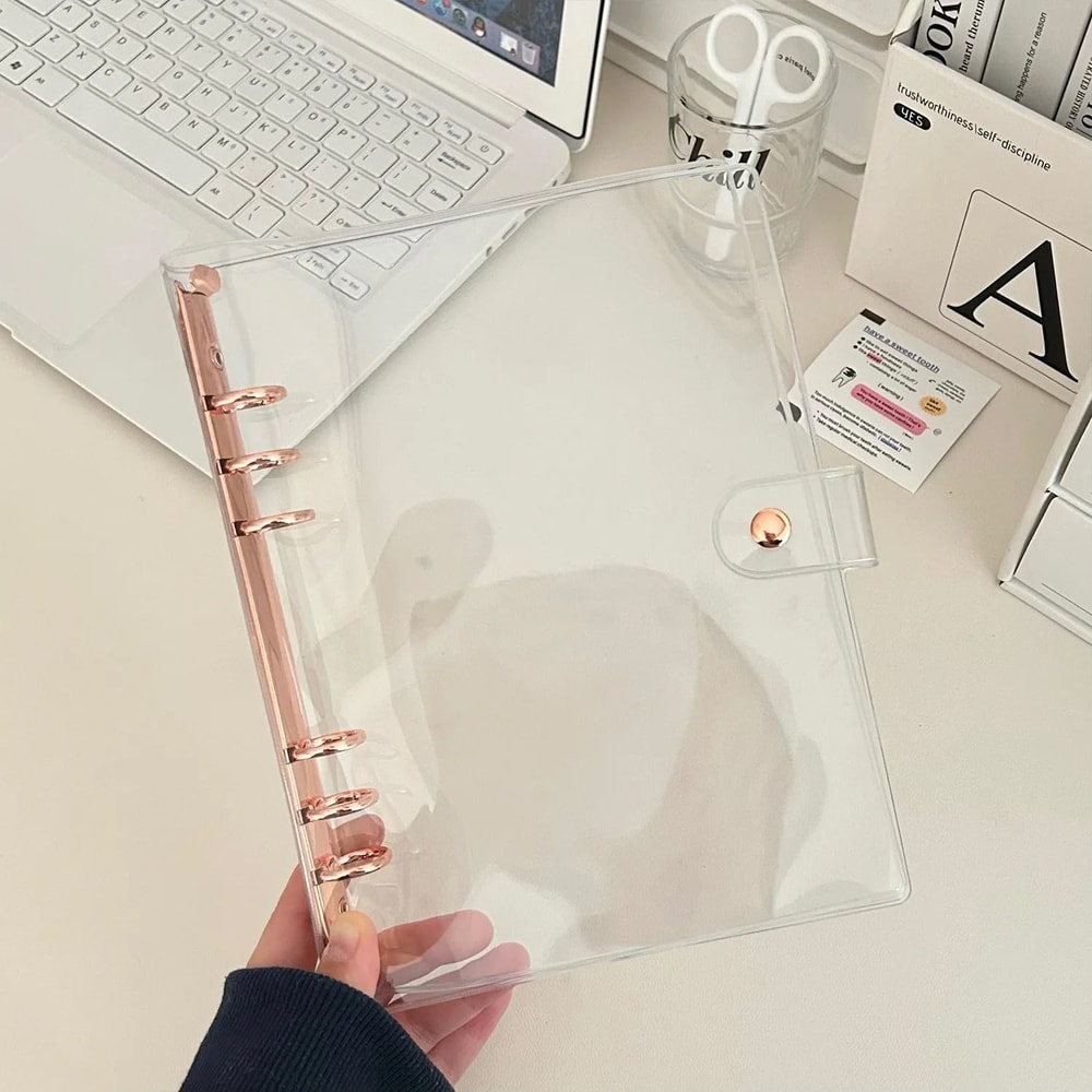 Glitter Rose Golden Binder Notebook Cover A5A6 Bling Bling Glittery Diary Agenda Planner For Schoo 18