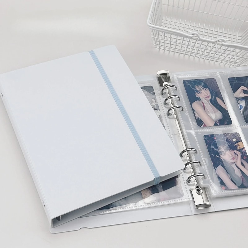 A5 White Blue DIY Binder Photocard Collect Book Diary And Agenda Planner Stationery 6