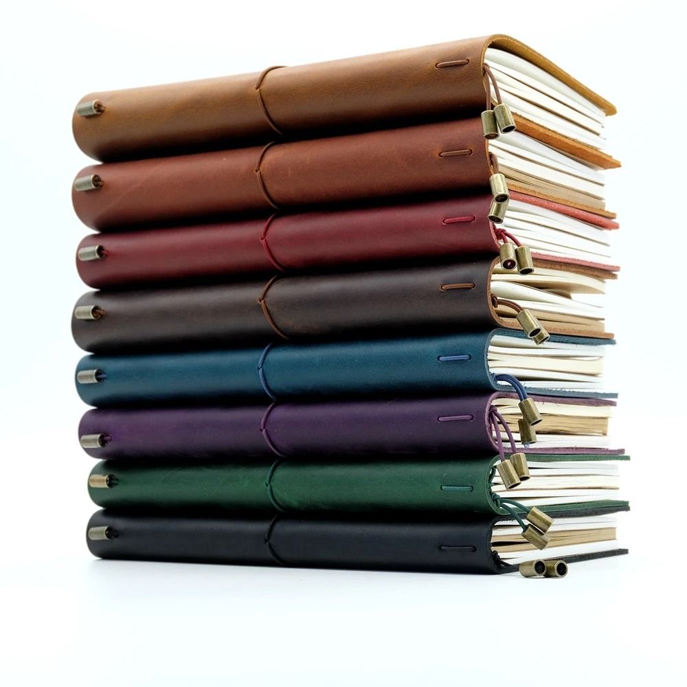 100 Handmade Genuine Leather Travelers Notebook Vintage Cowhide Diary Gift Planner With Free Lett 1