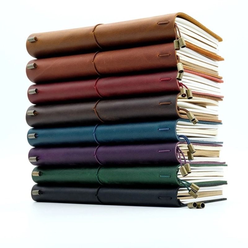 100 Handmade Genuine Leather Travelers Notebook Vintage Cowhide Diary Gift Planner With Free Lett 1