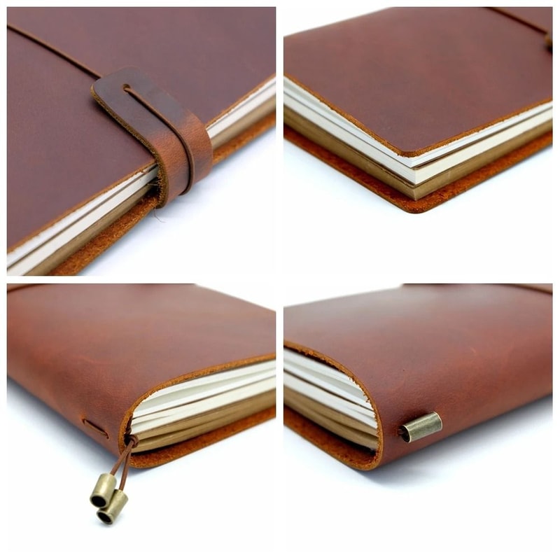 100 Handmade Genuine Leather Travelers Notebook Vintage Cowhide Diary Gift Planner With Free Lett 3