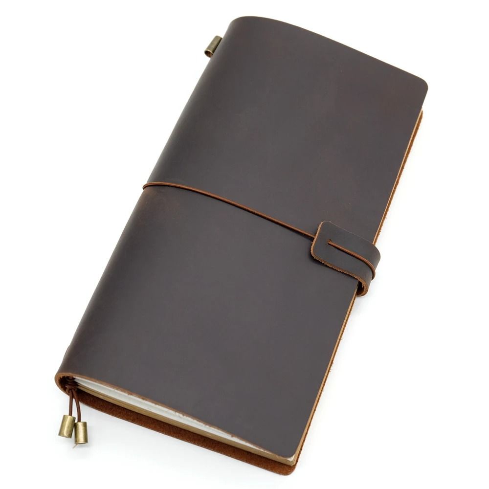 100 Handmade Genuine Leather Travelers Notebook Vintage Cowhide Diary Gift Planner With Free Lett 5