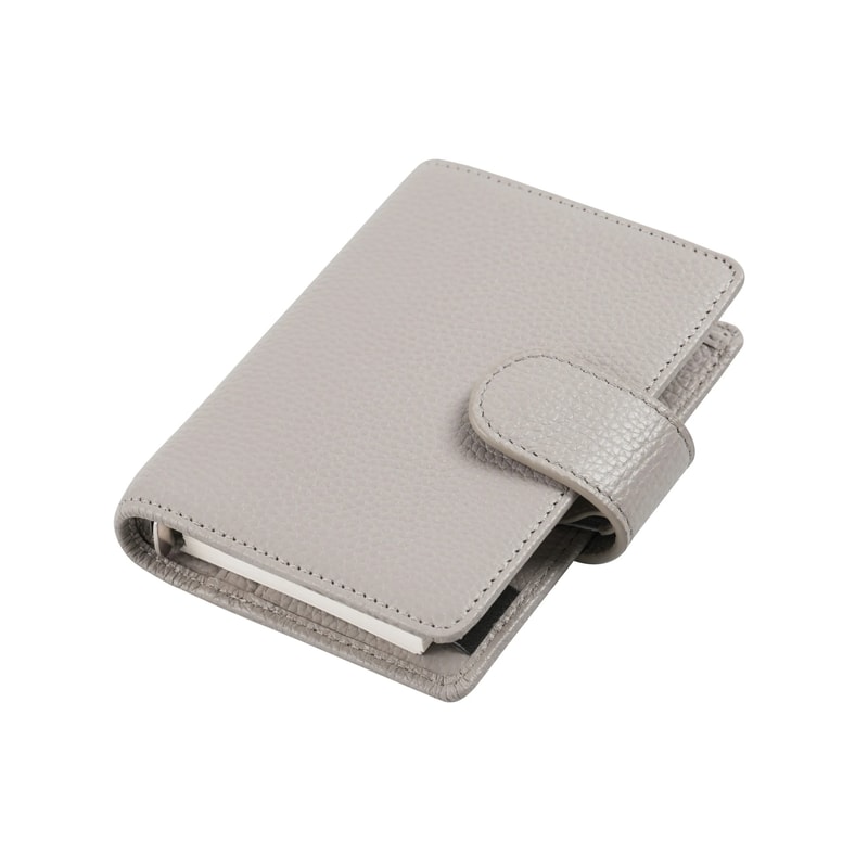 Moterm M5 A8 Mini Rings Planner Pebbled Grain Cowhide 5Hole Leather Organizer Pocket Journey Dia 8