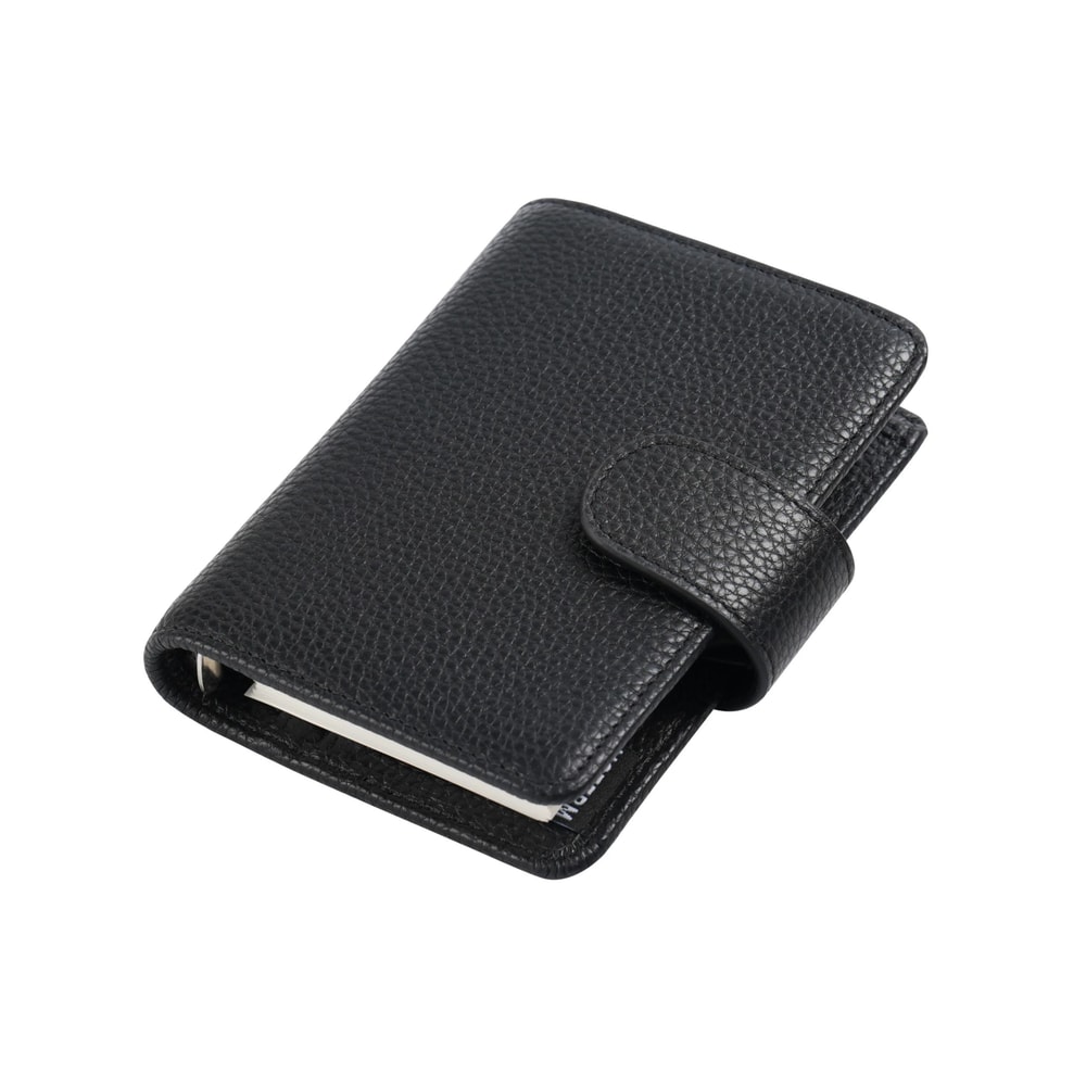 Moterm M5 A8 Mini Rings Planner Pebbled Grain Cowhide 5Hole Leather Organizer Pocket Journey Dia 6