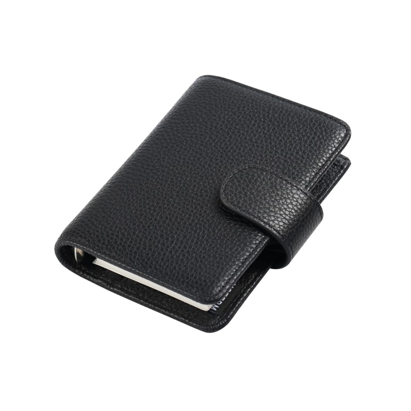 Moterm M5 A8 Mini Rings Planner Pebbled Grain Cowhide 5Hole Leather Organizer Pocket Journey Dia 6