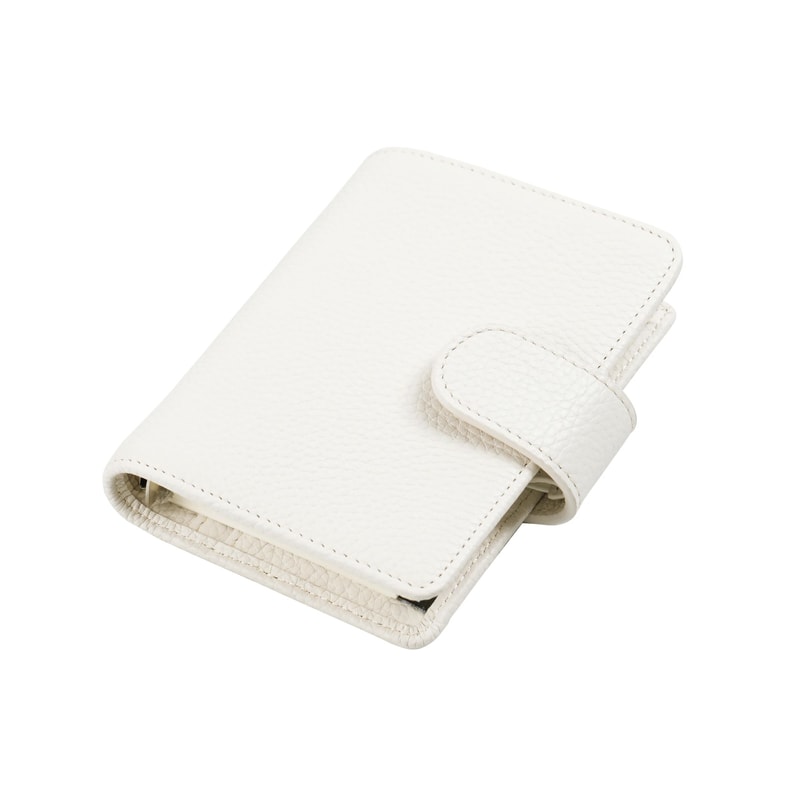 Moterm M5 A8 Mini Rings Planner Pebbled Grain Cowhide 5Hole Leather Organizer Pocket Journey Dia 7