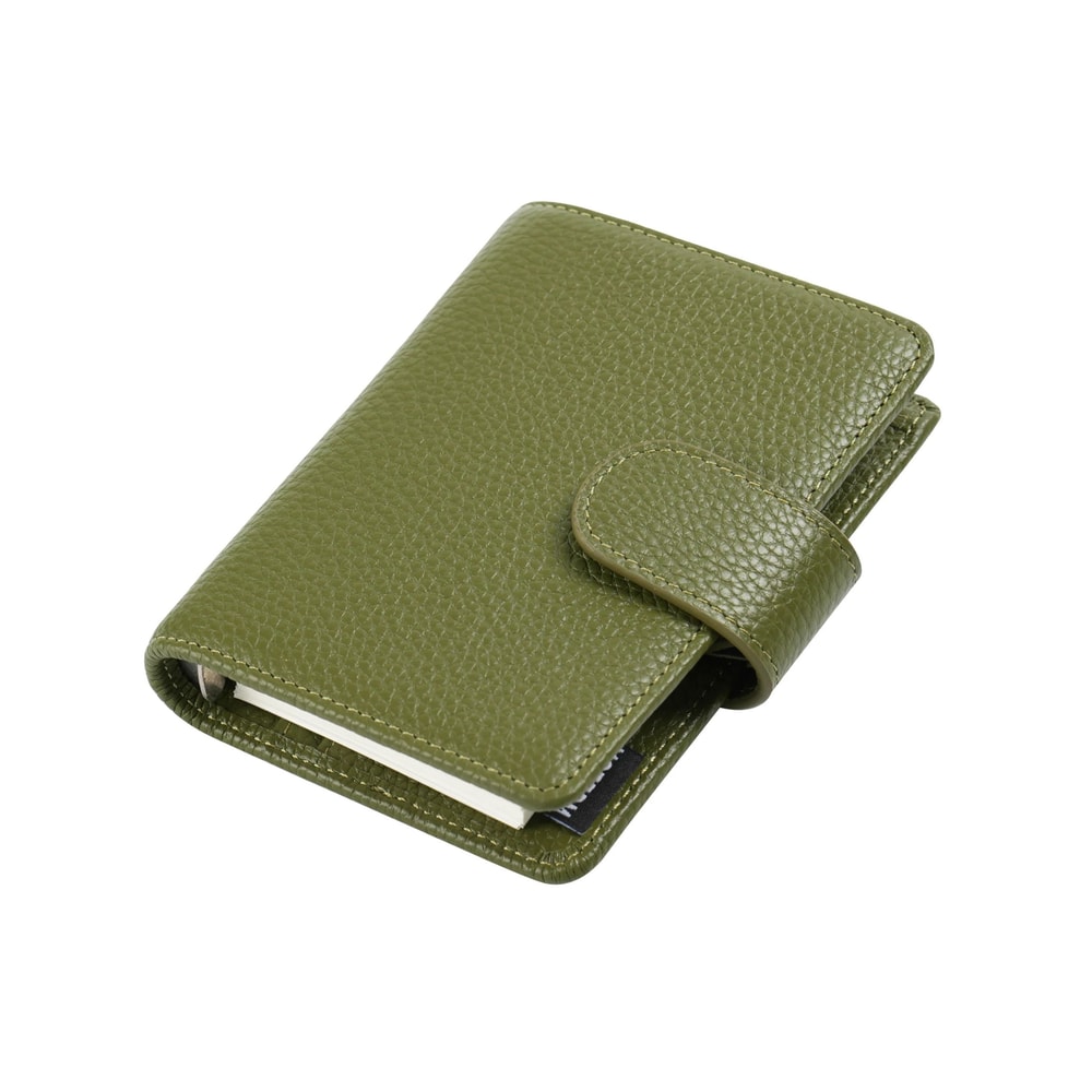 Moterm M5 A8 Mini Rings Planner Pebbled Grain Cowhide 5Hole Leather Organizer Pocket Journey Dia 12