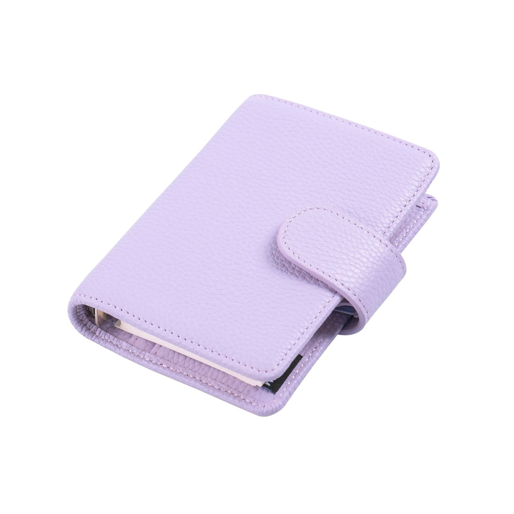 Moterm M5 A8 Mini Rings Planner Pebbled Grain Cowhide 5Hole Leather Organizer Pocket Journey Dia 15