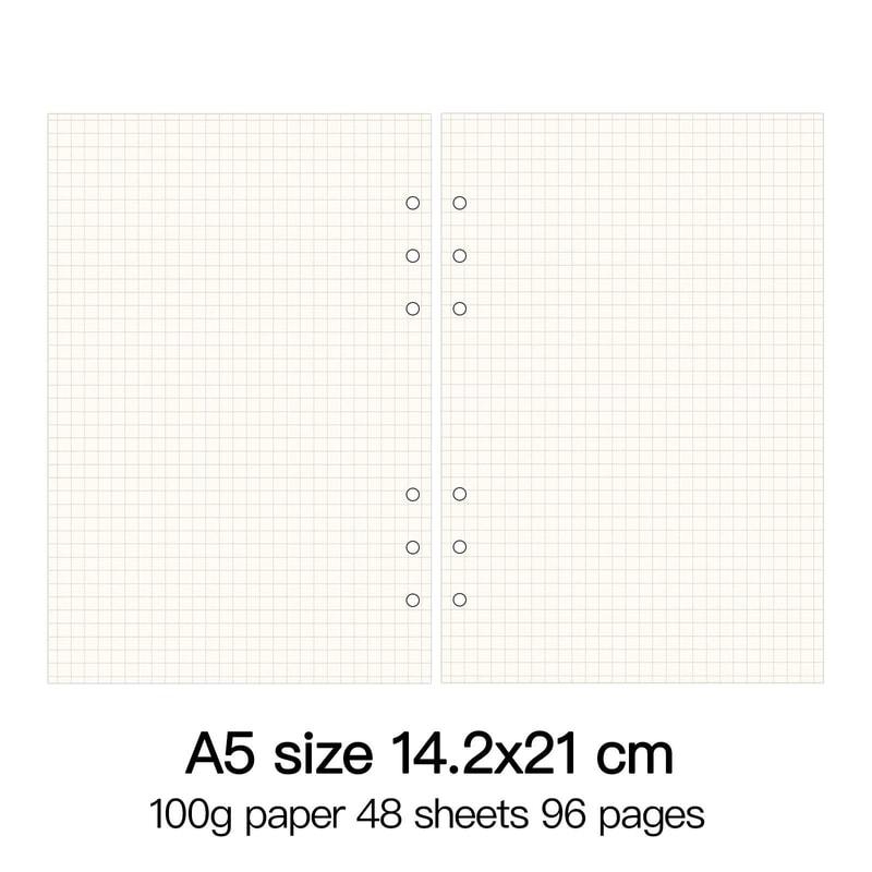 HighQuality Ring Binder Notebook Refills 100g Premium Paper Inserts For A5 A6 A7 And A8 Planner Co 4