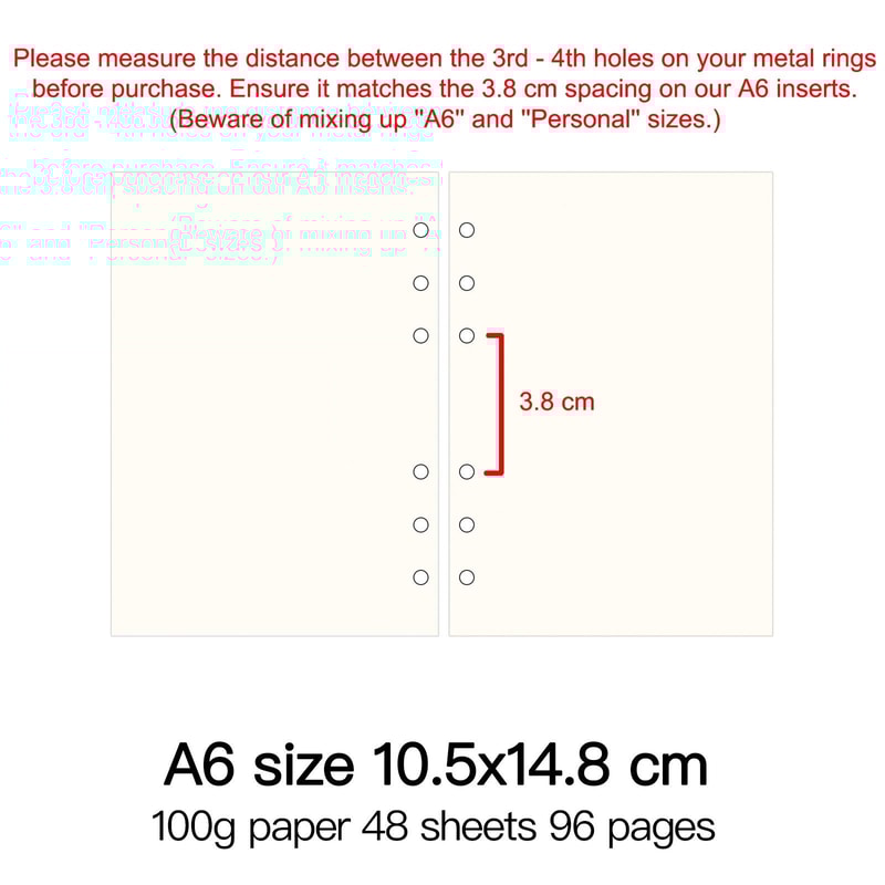 HighQuality Ring Binder Notebook Refills 100g Premium Paper Inserts For A5 A6 A7 And A8 Planner Co 12