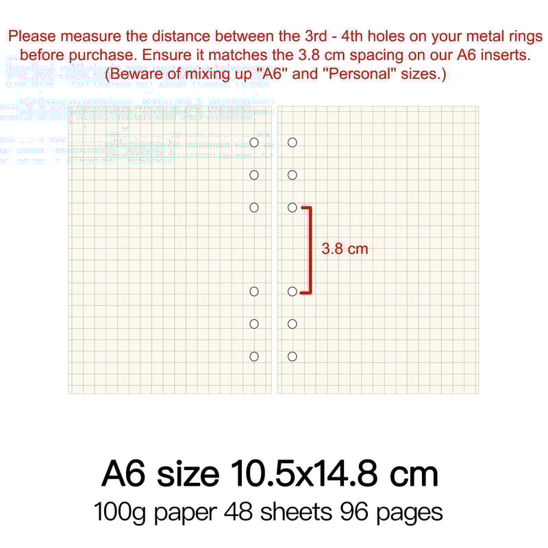 HighQuality Ring Binder Notebook Refills 100g Premium Paper Inserts For A5 A6 A7 And A8 Planner Co 14
