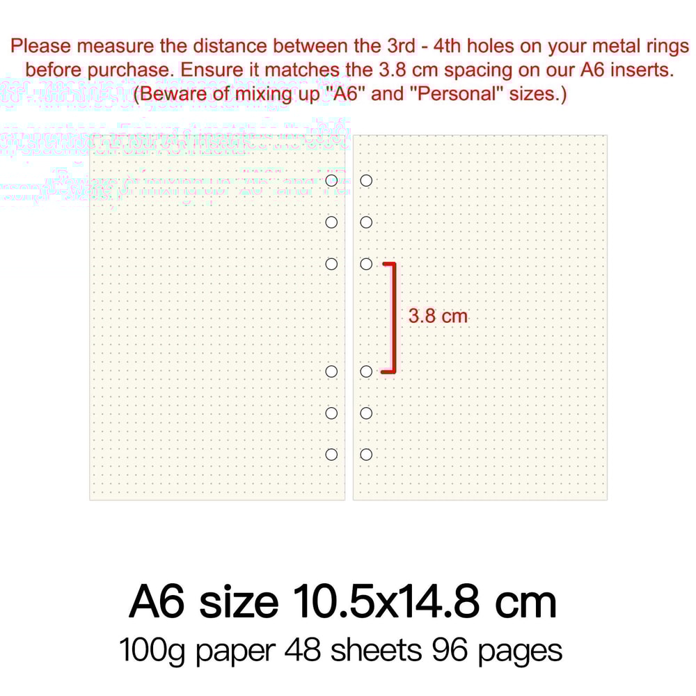 HighQuality Ring Binder Notebook Refills 100g Premium Paper Inserts For A5 A6 A7 And A8 Planner Co 15