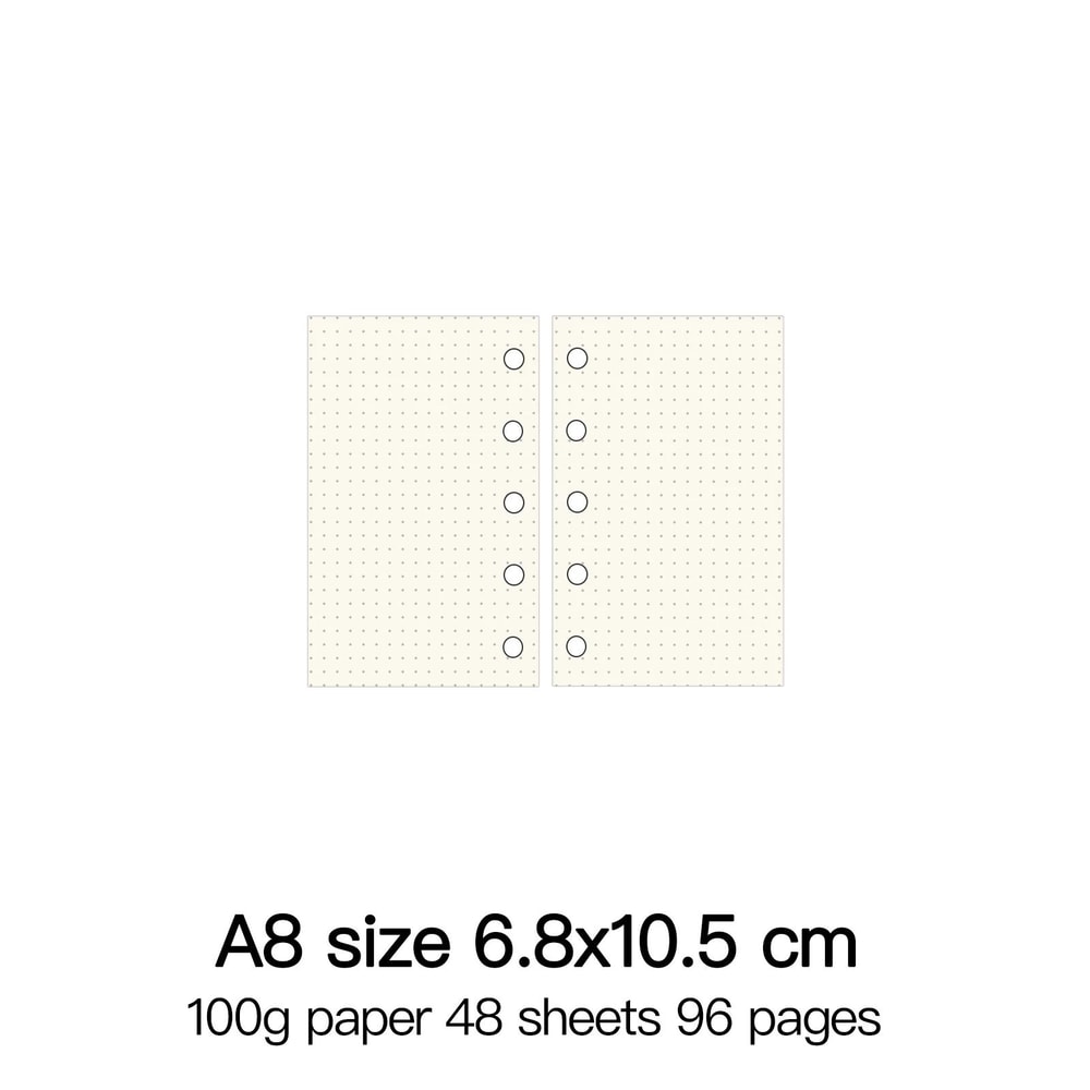 HighQuality Ring Binder Notebook Refills 100g Premium Paper Inserts For A5 A6 A7 And A8 Planner Co 22