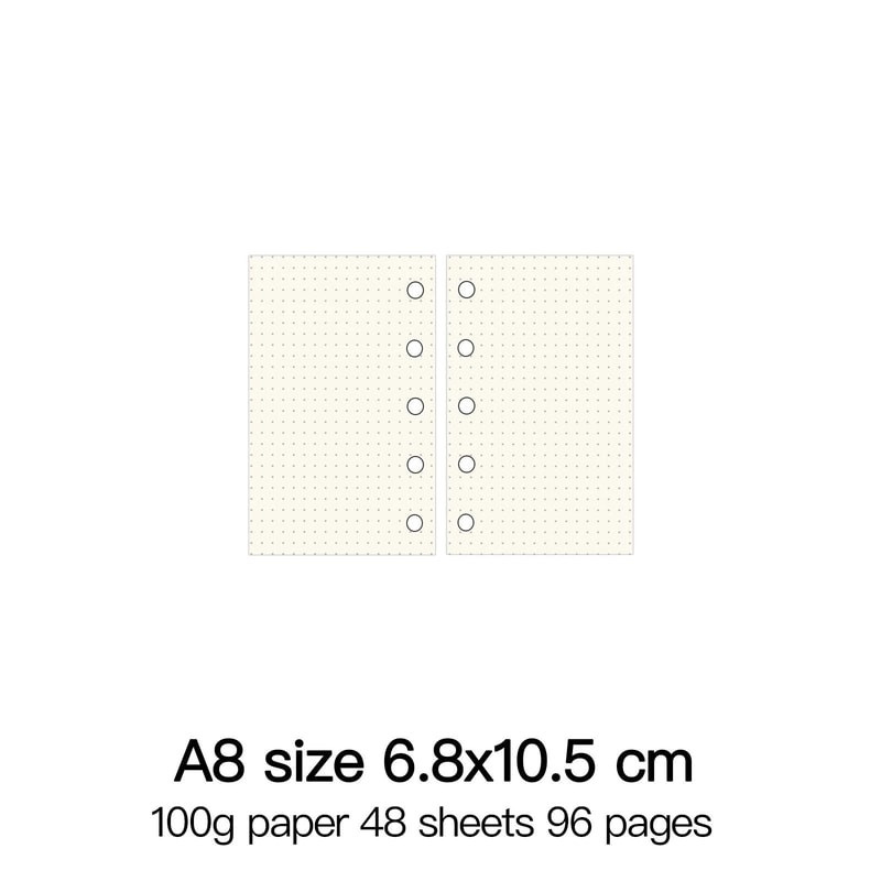 HighQuality Ring Binder Notebook Refills 100g Premium Paper Inserts For A5 A6 A7 And A8 Planner Co 22