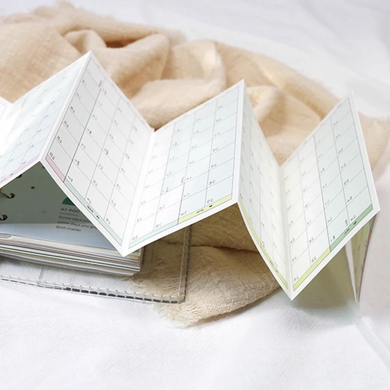 Fromthenon 2026 Colorful Yearly Monthly Planner Refills 8Fold 6Hole Loose Leaf Paper For A6 A7 An 2