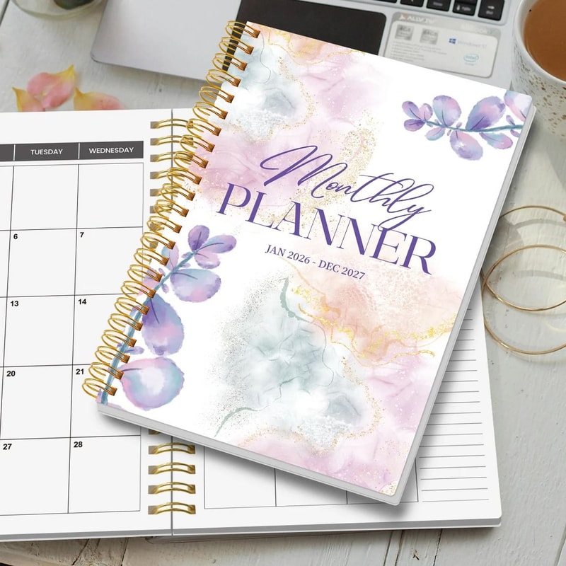 20262027 A5 Monthly Planner Jan 2026 To Dec 2027 Spiral Organizer With Calendar Notes School Off 3