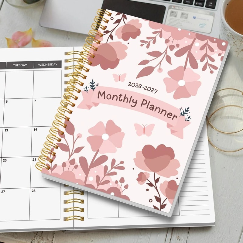 20262027 A5 Monthly Planner Jan 2026 To Dec 2027 Spiral Organizer With Calendar Notes School Off 5