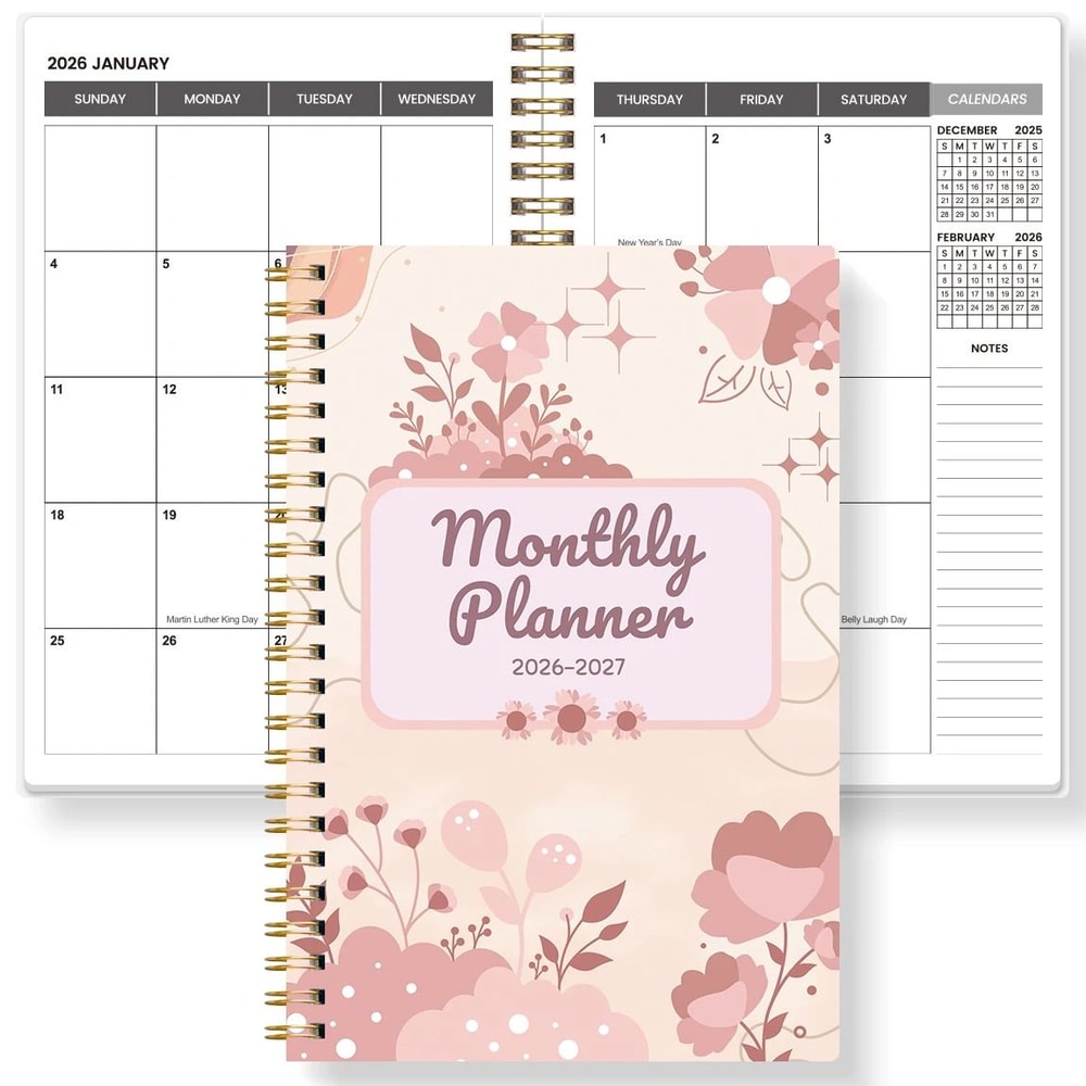 20262027 A5 Monthly Planner Jan 2026 To Dec 2027 Spiral Organizer With Calendar Notes School Off 6