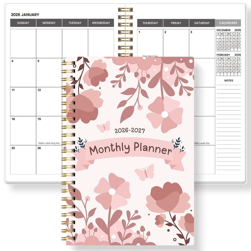 20262027 A5 Monthly Planner Jan 2026 To Dec 2027 Spiral Organizer With Calendar Notes School Off 8