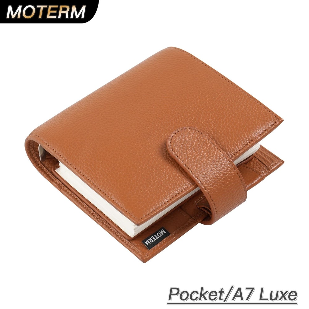 Moterm Luxe 20 Series Pocket Size Planner Pebbled Grain Leather A7 Organizer With 30mm Rings 0