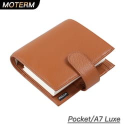 moterm luxe 2.0 series pocket size planner – pebbled grain leather a7 organizer with 30mm rings