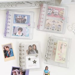 wide a7 pvc loose-leaf binder – diy document storage bag & photocard collect book album