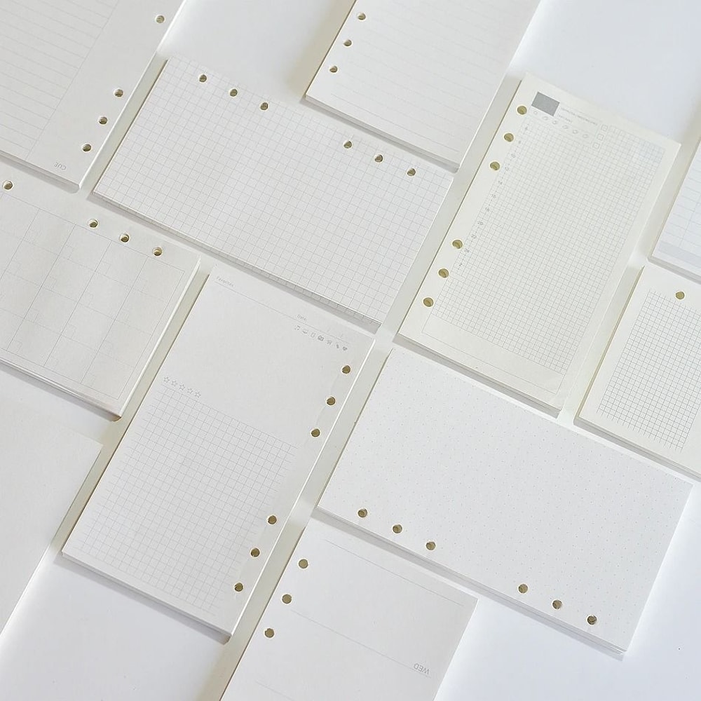 Premium Woodfree Printing Paper Refills A5A6A7 Spiral Filler Pages For Filofax Creative Office No 0