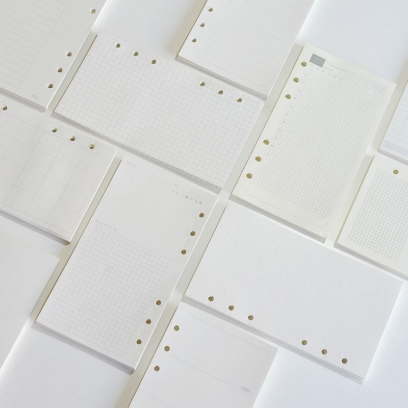 Premium Woodfree Printing Paper Refills A5A6A7 Spiral Filler Pages For Filofax Creative Office No 0