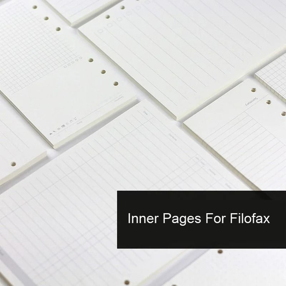Premium Woodfree Printing Paper Refills A5A6A7 Spiral Filler Pages For Filofax Creative Office No 1