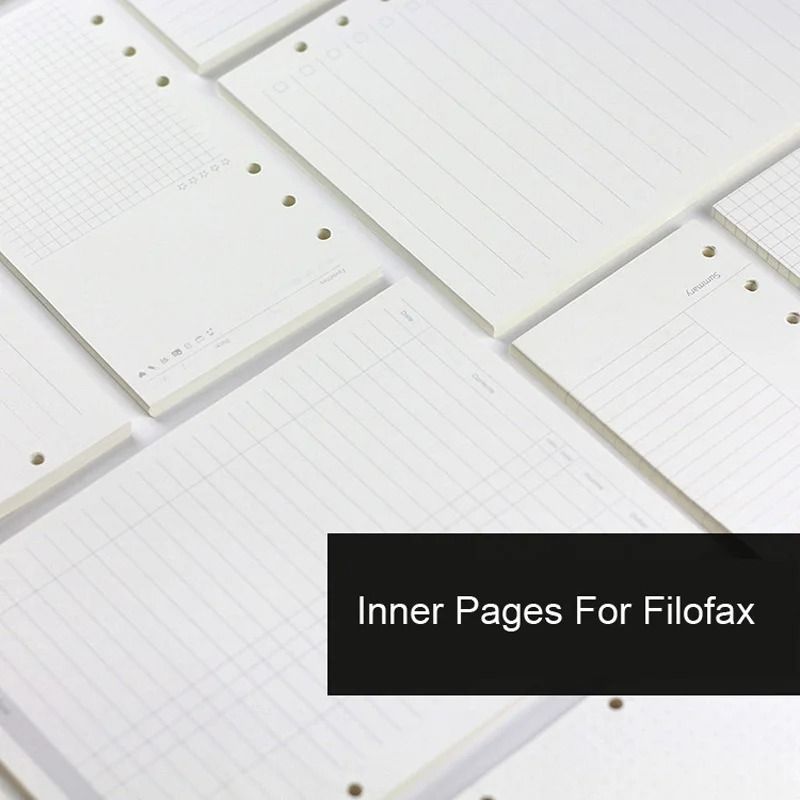 Premium Woodfree Printing Paper Refills A5A6A7 Spiral Filler Pages For Filofax Creative Office No 1