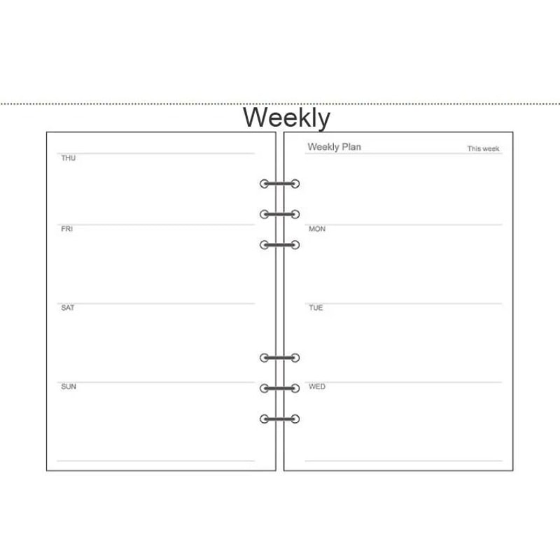 Premium Woodfree Printing Paper Refills A5A6A7 Spiral Filler Pages For Filofax Creative Office No 12