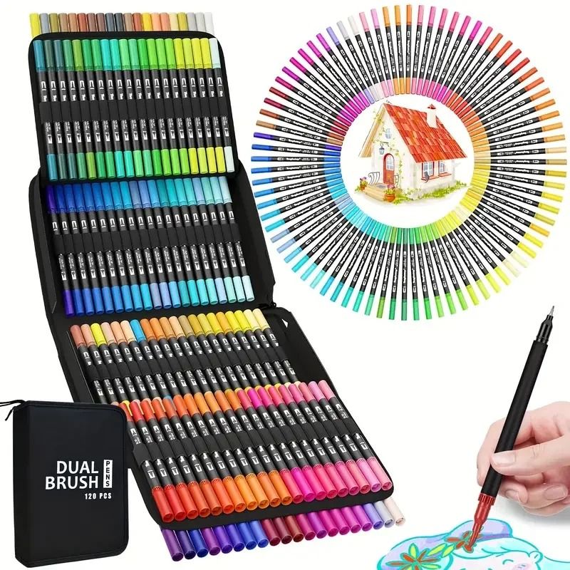 Professional Dual Tip Brush Markers 72120168 Color Art Marker Set For Coloring Books Hand Letteri 7