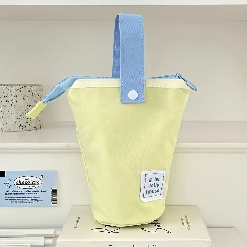 Jolly House Large Capacity Pencil Case Zipper Fabric Desk Organizer Standing Pen Holder 6