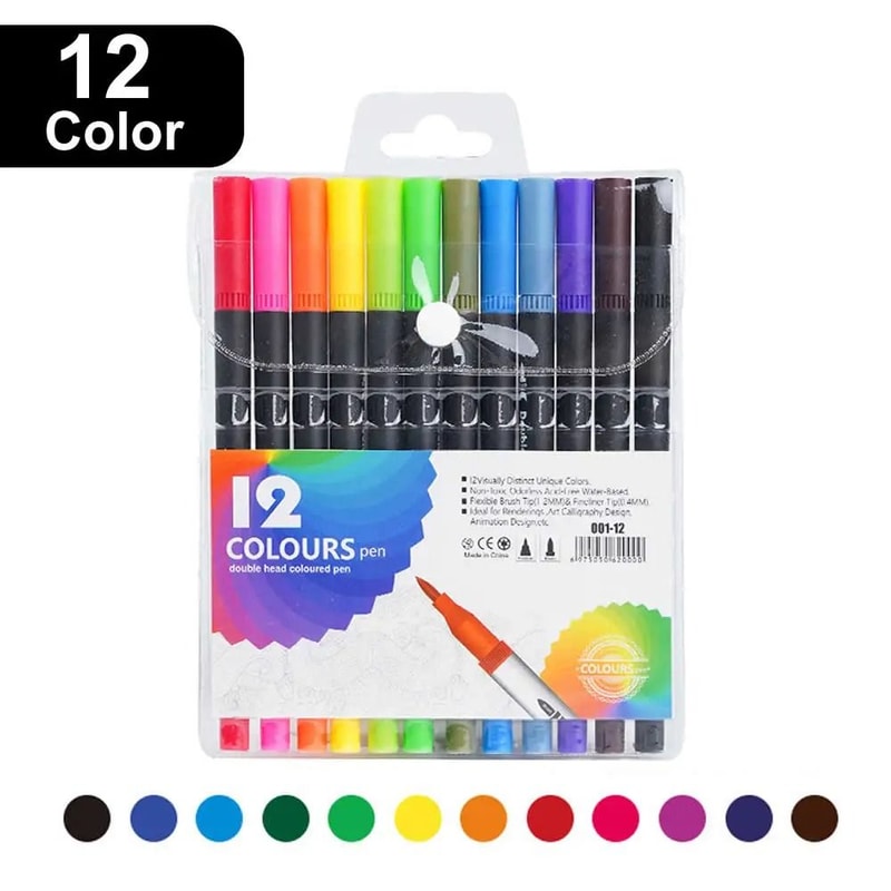 Professional DualTip Art Markers 1260120 Colors For Drawing Sketching Hand Lettering 11