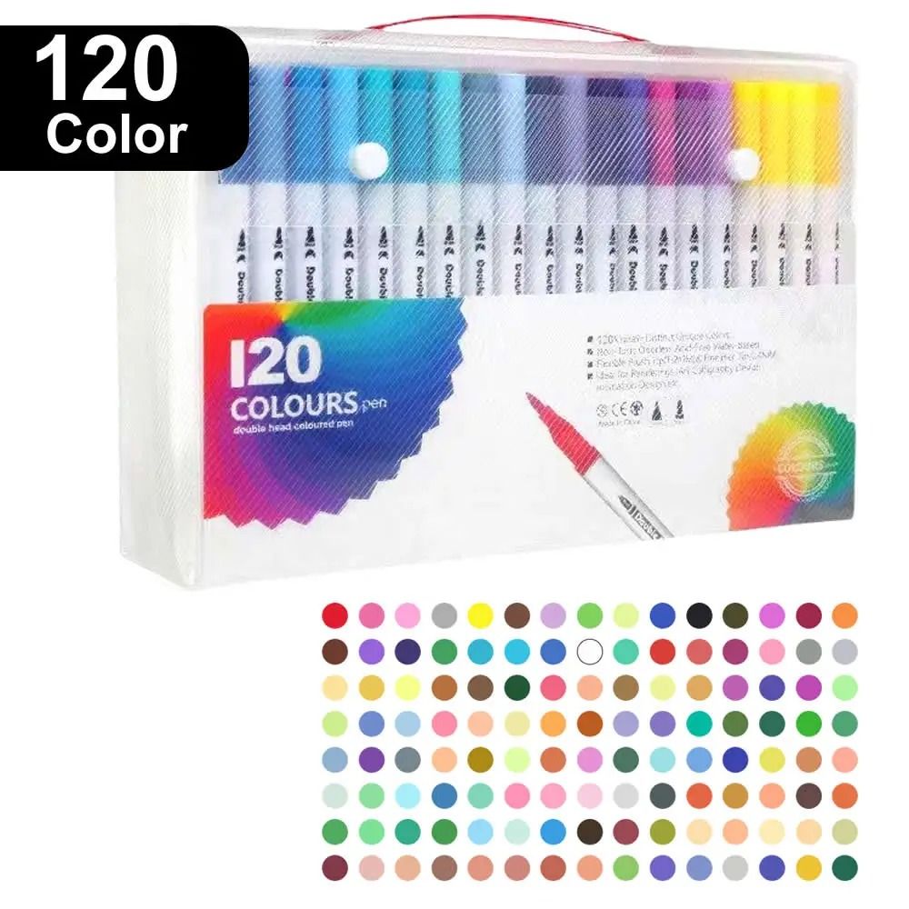 Professional DualTip Art Markers 1260120 Colors For Drawing Sketching Hand Lettering 12