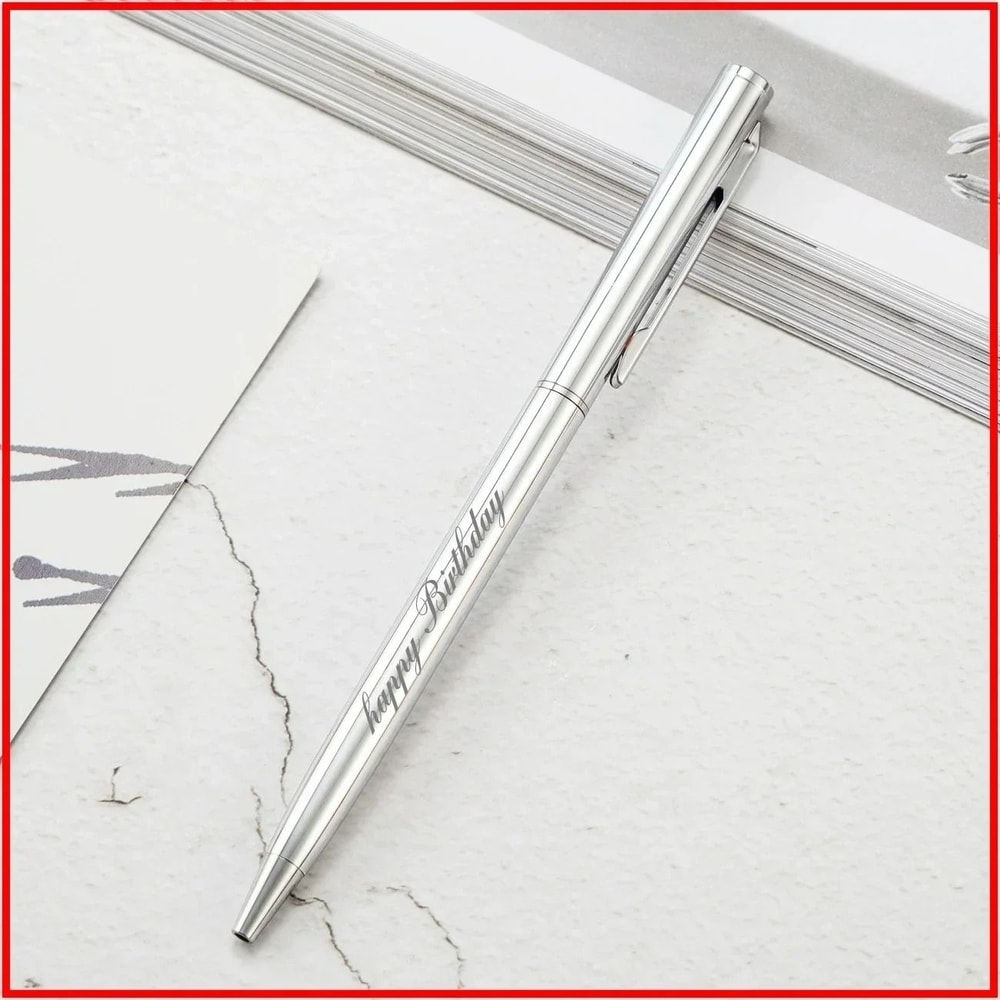 Premium Metal Ballpoint Pens Rose Gold Custom Engraved Branding Executive Gift Set 8