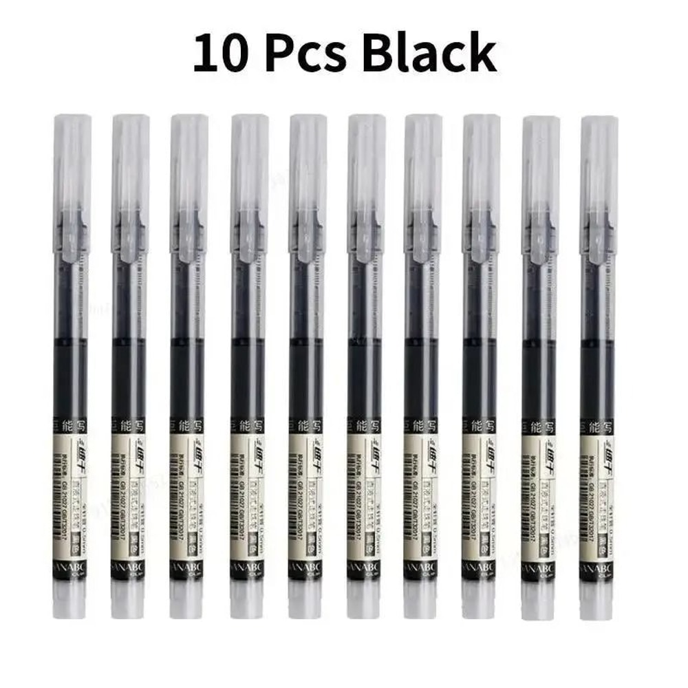 10Piece Professional 05mm NeedleTip Gel Pen Set Straight Liquid Ink For Office And School 6