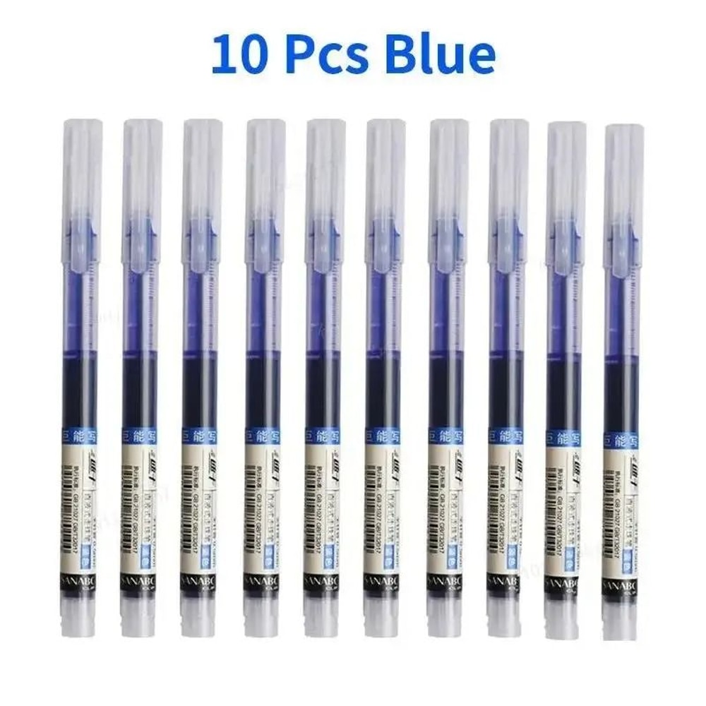 10Piece Professional 05mm NeedleTip Gel Pen Set Straight Liquid Ink For Office And School 7